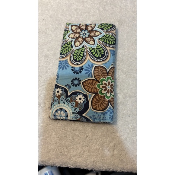 Vera Bradley Retired BALI‎ BLUE CHECKBOOK COVER Holder Case 100% Cotton - Picture 3 of 5